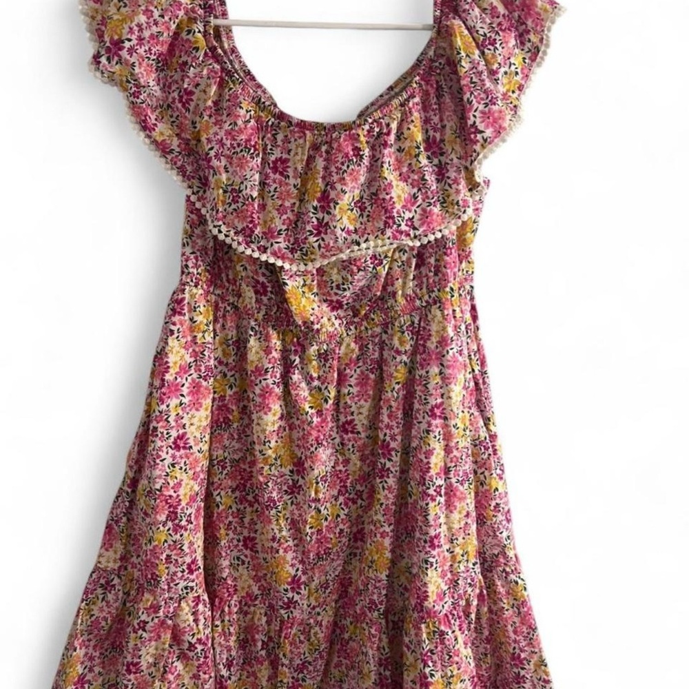 Terra & Sky Pink and Yellow Floral Dress